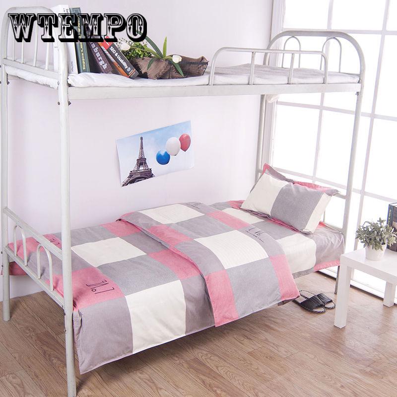 3pcs Geometric Pattern  Bedding Set Student Dormitory Bed Cover Sheet Pillowcase Home Textile Bed Linens High Quality Plaid Stripe Pattern Bedclothes