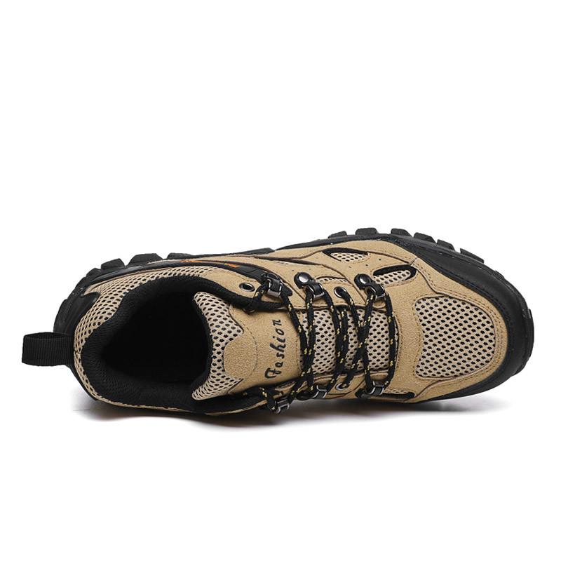 Summer Cool Breathable Men Hiking Shoes Suede Mesh Outdoor Sneakers Climbing Shoes Men Sport Shoes