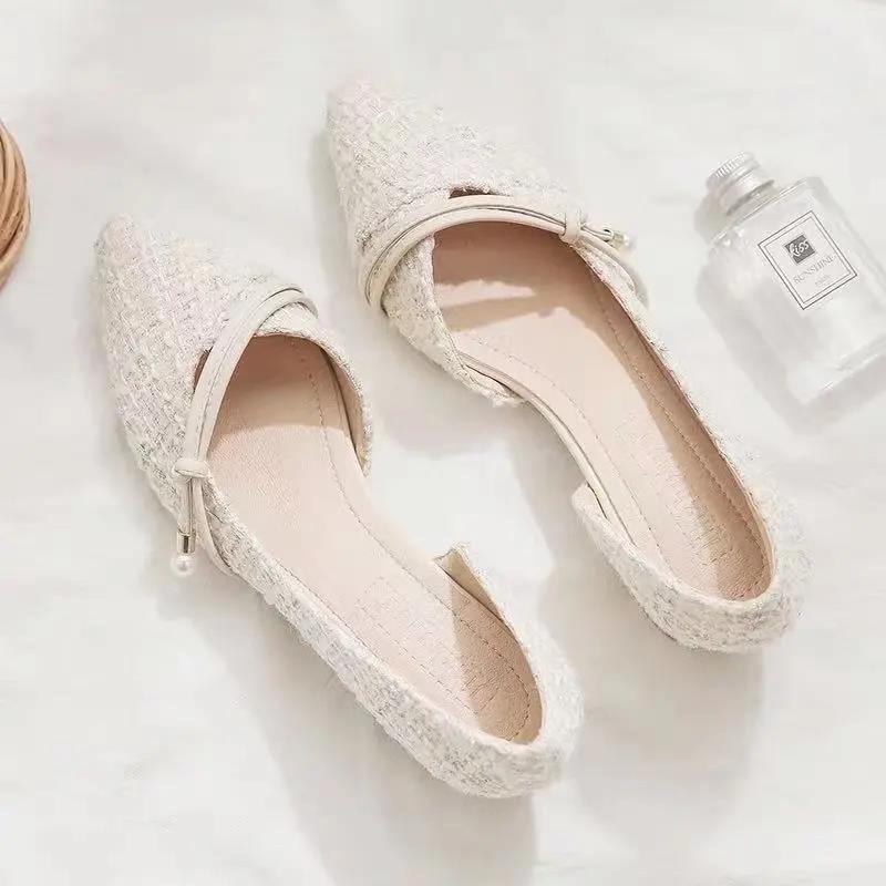 Shallow Mouth Pointed Toe Side Hollow Thick Heel Mid-heeled Shoes Women Working At Work Can Wear Mid-heeled High-heeled Shoes Sweet Style