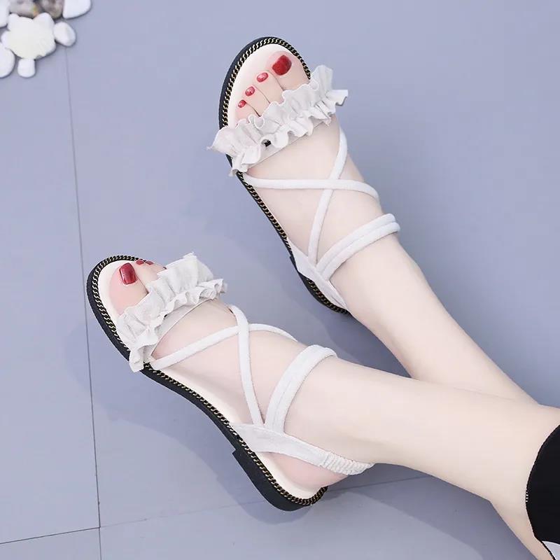 Sandals for Girl Korean Princess Shoes All-match Sandals High School Girls Sandals Flat Bottom