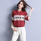 Hooded Sweater Women Rhombus Jacquard All-match Sweater Loose Pullover Women