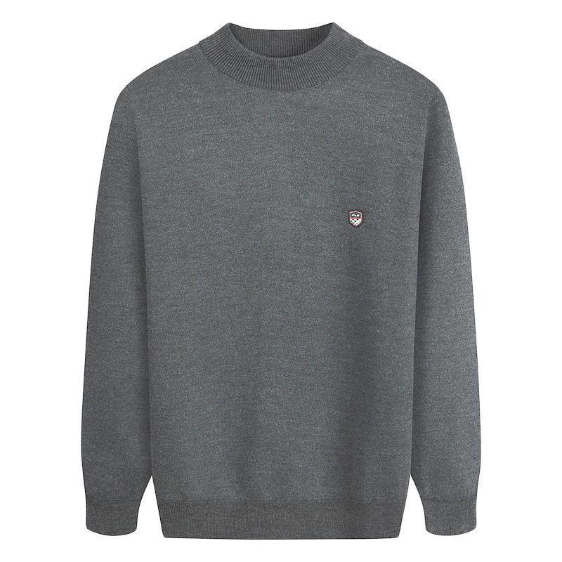 Autumn and Winter Sweater Men's Round Neck Long-sleeved Sweater Full Body Plus Velvet Thick Plus Size Sweater