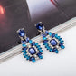 Europe and America Noble Luxury Earrings Crystal Zircon Earrings Earrings Lake Sapphire Earrings