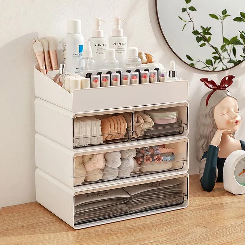 Cosmetics Storage Box Ins Desktop Drawer Large-capacity Lipstick Skin Care Products Jewelry Home Dressing Table Rack