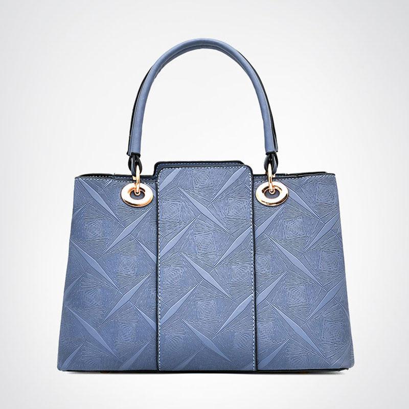 Luxury Top-Handle Bags Solid Color High Quality PU Leather Handbags for Women Bags Large Capacity Personality European Style Crossbody Bag