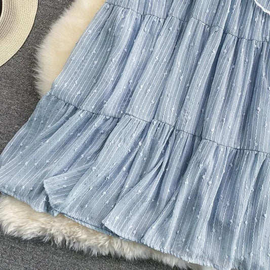 Female Vintage High Waist Super Fairy Casual Dress Elegant Slim Solid Color Pleated Maternity Dress