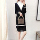 Autumn and Winter Pullover Loose Sweater Skirt Mid-length Versatile Casual Bottoming Shirt Half High Collar Simple Color Matching Sweater Dress