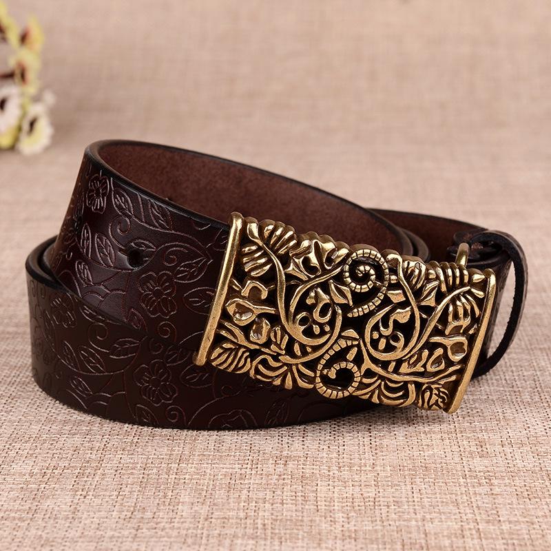 Belts Thin Genuine Leather Women Belt Cummerbunds Buckle Waistband Strap