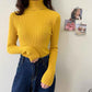 Women's Sweater Thickened Turtleneck Warm Autumn and Winter Knitted Women's Stretch Soft Pullover