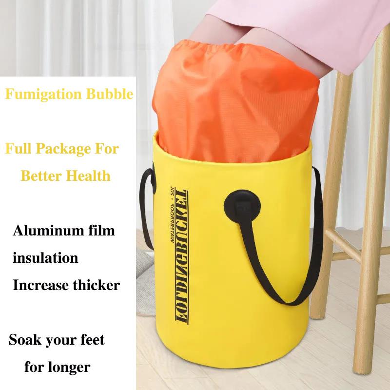 Portable Foot Soaking Bag Washbasin Outdoor Foldable Travel Artifact Heat Preservation Dormitory Foot Washing Bucket Over Calf Heightening
