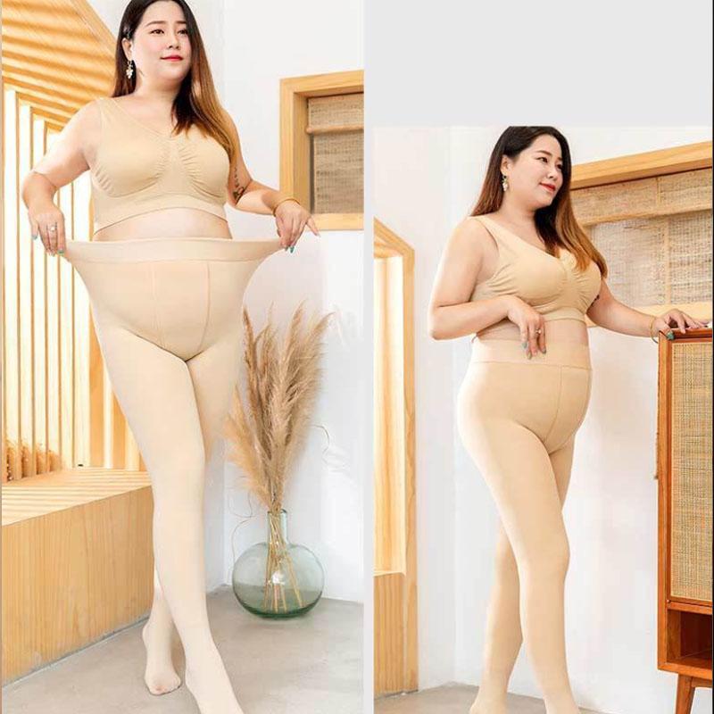 Plus Fat Plus Size Pantyhose Plus Velvet Thickening Women's Outer Wear Autumn and Winter Fat Mm200 Catties High Waist Leggings Pantyhose