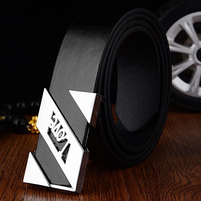 Fashion Automatic Buckle Black PU Leather Belt Men's Belts  Leather Belts for Men