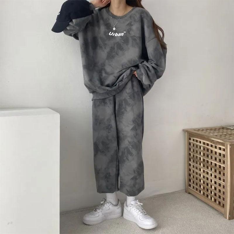 2PCS Women's Suits Long-sleeved Trousers Two-piece Spring and Autumn Casual Sportswear Couple Suits