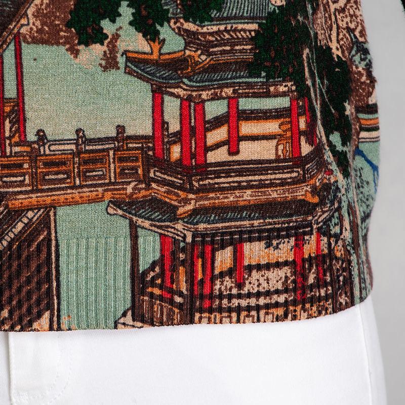 Ethnic Style Women's Short Woolen Sweater Autumn and Winter Printed Sweater Loose Large Size Knitted Jumper