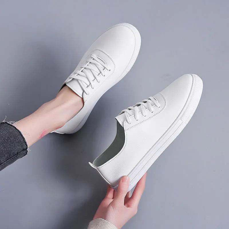Soft Sole White Shoes Women One-foot Casual Flat Sole Shoes Single Shoes Student Korean Women