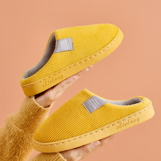 Winter Couples Home Bedroom Household Cotton Mopping Women's Warm Non-slip Plush Cotton Shoes