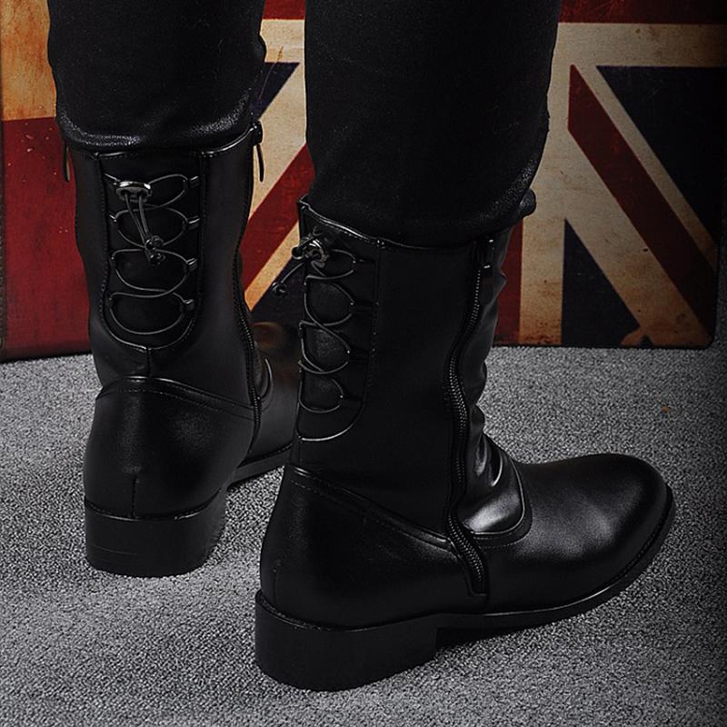 Autumn and Winter Korean Style Trendy Mid-cut Short Boots British Martin Boots Trendy Pointed Leather Boots