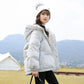 Girls' Winter Warm Down Jacket Glossy Disposable Cotton Clothes Short Padded Windproof Hooded Jacket