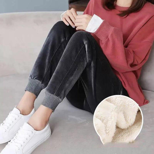 Autumn and Winter Plus Velvet Thick Lamb Velvet Warm Pants Women's High Waist Sports and Leisure Leggings Pants Pants All-match Panties