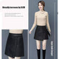 Women's Leather Skirt Black Autumn  Winter High Waist Package Hip Skirt Irregular A-line Bodycon Skirt