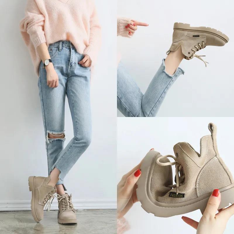 Women's Casual Martin Boots Women's Autumn British Style Retro Short Boots Trendy Women's High-top Canvas Shoes