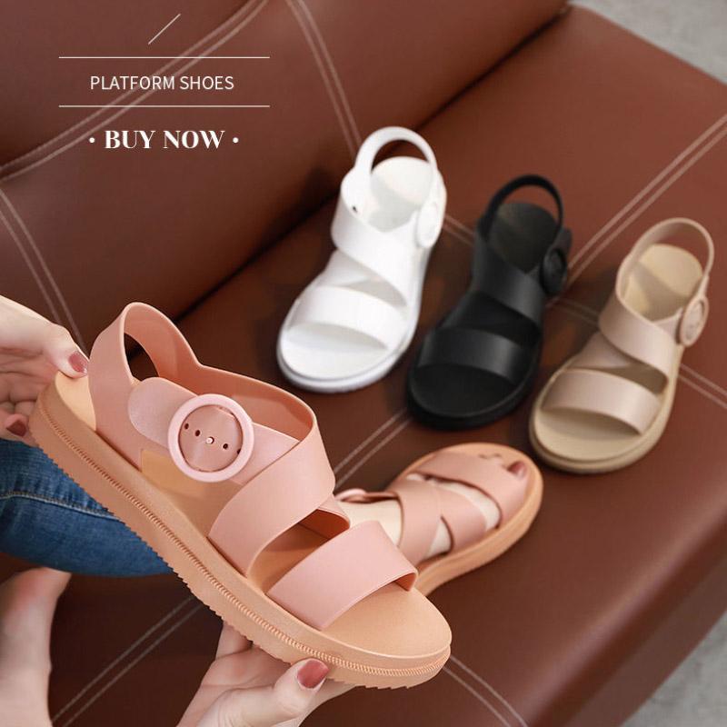 Women's Fashion Candy Sandals Flat Bottomed Outdoor Solid Color Leisure Fashion Comfortable and Breathable Outdoor Beach