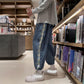 Plaid Contrast Color Breasted Pants Men's Summer Thin Loose Sports Pants Ins Trendy Fat Man Large Size Casual Pants