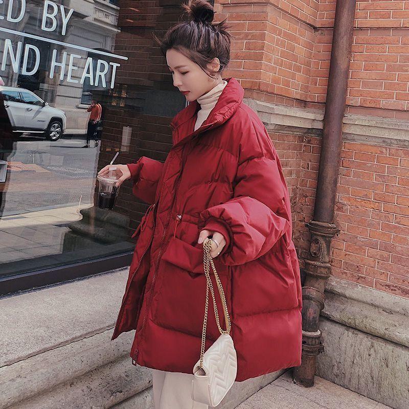 Winter Short Capless Stand-collar Down Padded Jacket Women Loose Bread Coat Stand-up Collar Loose Winter Thick Warm Cotton Jacket