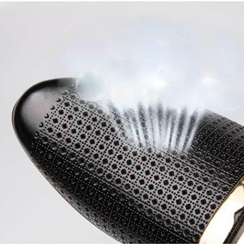 Summer British Fashion Men's Breathable Hollow Casual Shoes Men's Leather Shoes Men's Flats Shoes