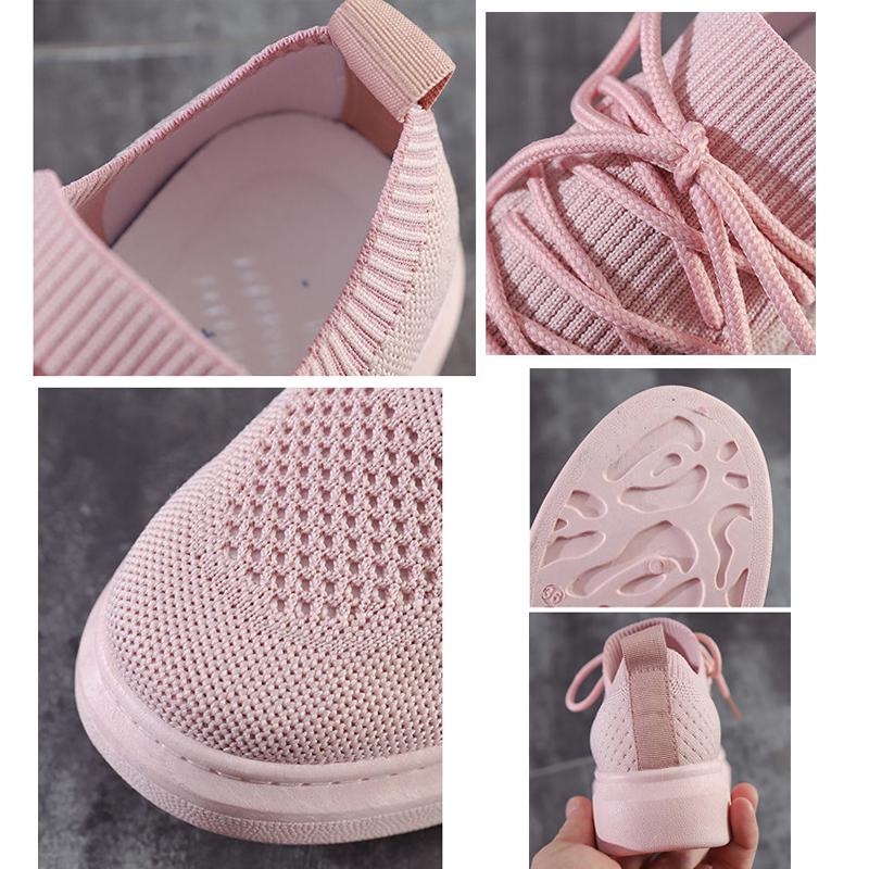 Sneakers Women's Sports Shoes Woman Vulcanized Women Mesh Lace Up Female Breathable Flat Ladies Comfortable Footwear