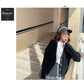 Short V-neck Cardigan Sweater Female Button Korean Style Long-sleeved Loose Striped Knitted Solid Color Coat