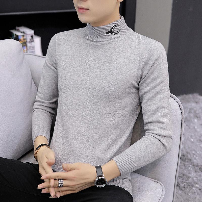 2019 Autumn Winter Men's Sweater Men Cashmere Sweater Casual Sweater Men's Slim Knitted Pullovers