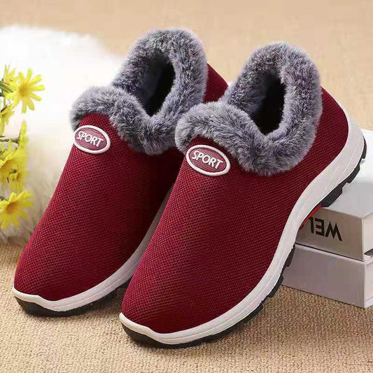 Winter Women's Cotton Shoes Plus Velvet Padded Sports Shoes Non-slip Warm Cotton Shoes