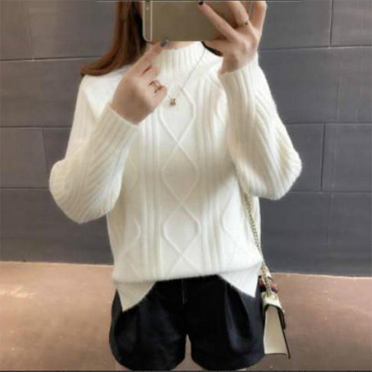 6 Colors Women Long Sleeve Skin-friendly Sweater Solid Color Turtleneck Bottoming Knitwears