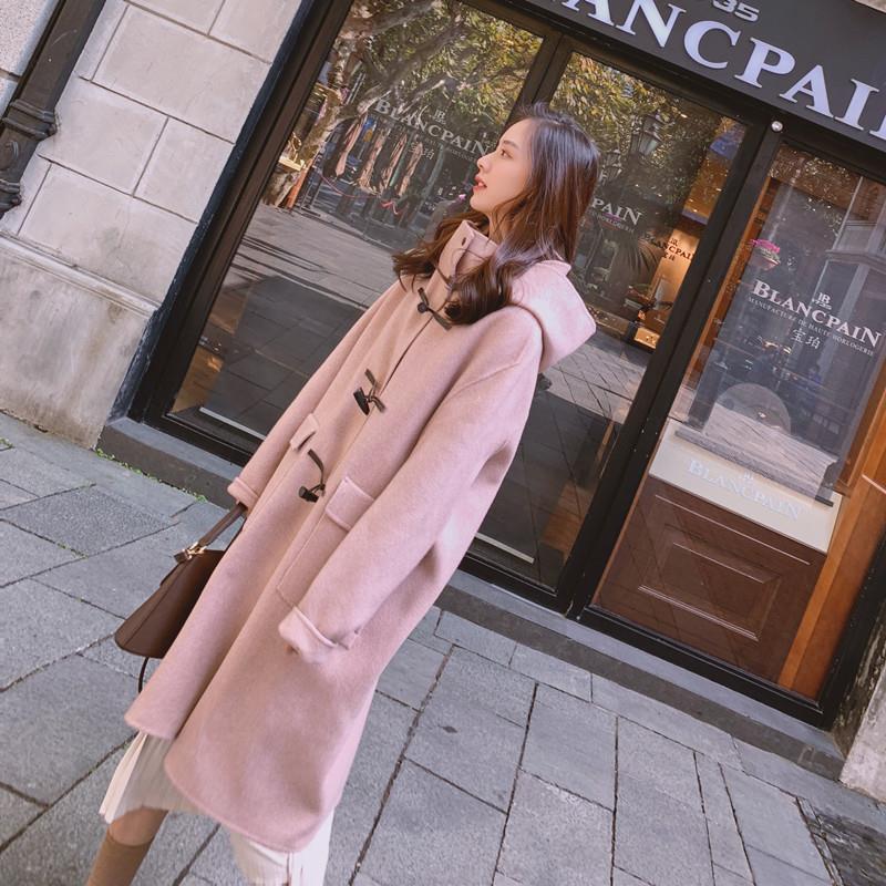 Trendy wild woolen coat women autumn and winter loose mid-length woolen coat women clothing