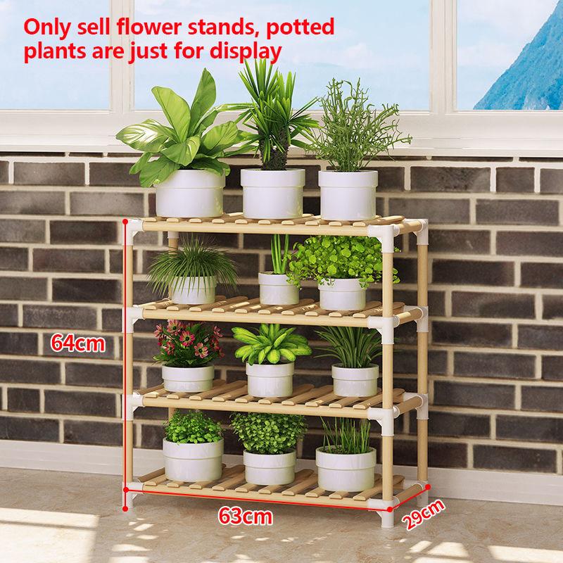 Potted Flower Display Stand DIY Splicing Flower Stand Solid Wood Shelf Shoe Rack Modern Style Furniture