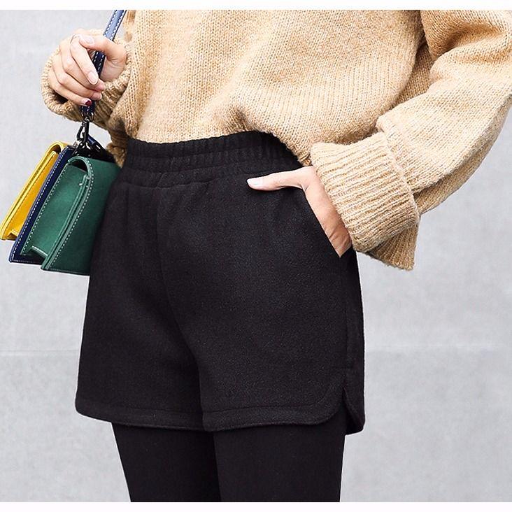 Casual Shorts Women High Waist Sashes Wide Leg Shorts Female Sexy Breasted Bottoming Short Pants