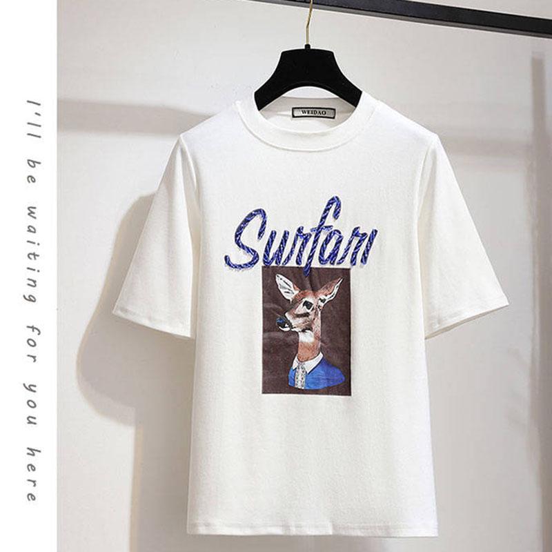 Summer Elegant Skirt Suit Print T-shirt Irregular Mesh Skirt Two-piece Suit Skirt Set