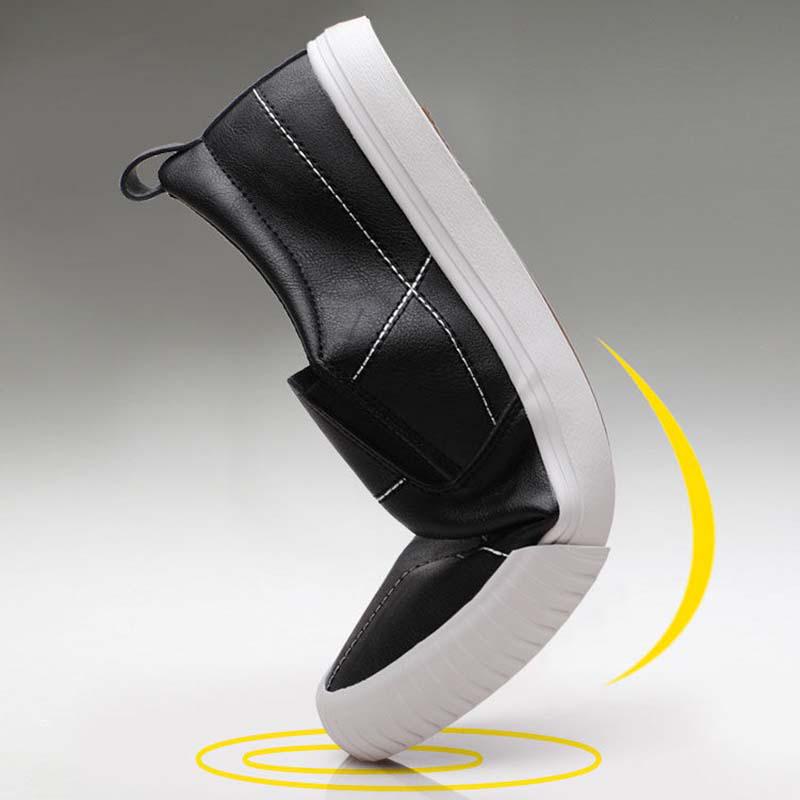 Plus Size 38-44 Summer Men Leather Sneakers Comfortable Deodorant Running Basketball Shoes Breathable Shockproof Non-slip Black Shoes