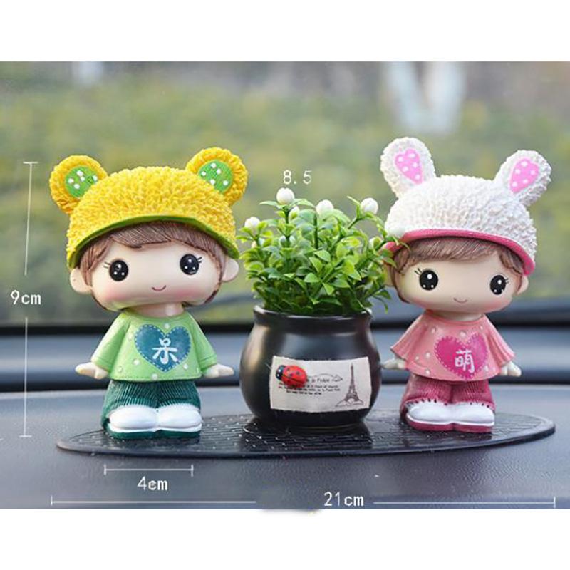 Cartoon Doll Decoration Set Car Center Console Decoration Creative Car Interior