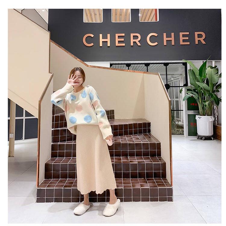 Pullover Sweater Thickening Women's Loose Korean long-sleeved Round Neck Warm Sweater