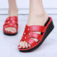 Ladies High Heel Slippers Summer Thick Bottom Home Outdoor Non-slip Slippers Women Summer Shoes Soft Bottom Wedge Heel Rhinestone Sandals