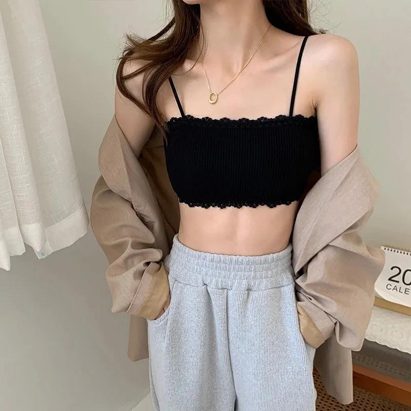 Korean Version of The Simple Solid Color Beauty Back Tube Top-style Outer Wear Bottoming Camisole Anti-running Bra Wrap Bra