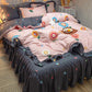 Bedding Sets Quilt Cover Cotton Four-piece Bedding Set Bed Skirt  Bed Linen Bed Cover Princess Style Duvet Cover Bedding Quilt Cover Bed Sheet