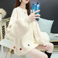 Autumn and Winter Pullover Simple Sweater Loose Large Size Casual Jacket Casual Simple Female Student Jacket