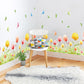 Dreamy pansy warm living room bedroom leaves butterfly wall stickers removable waterproof wallpaper