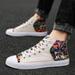 High-top canvas shoes men's trend shoes men's wild casual sneakers personality graffiti