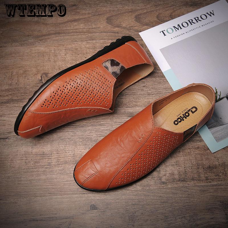 Breathable Leather Flats Loafers Men Casual Shoes Luxury Fashion Shoe
