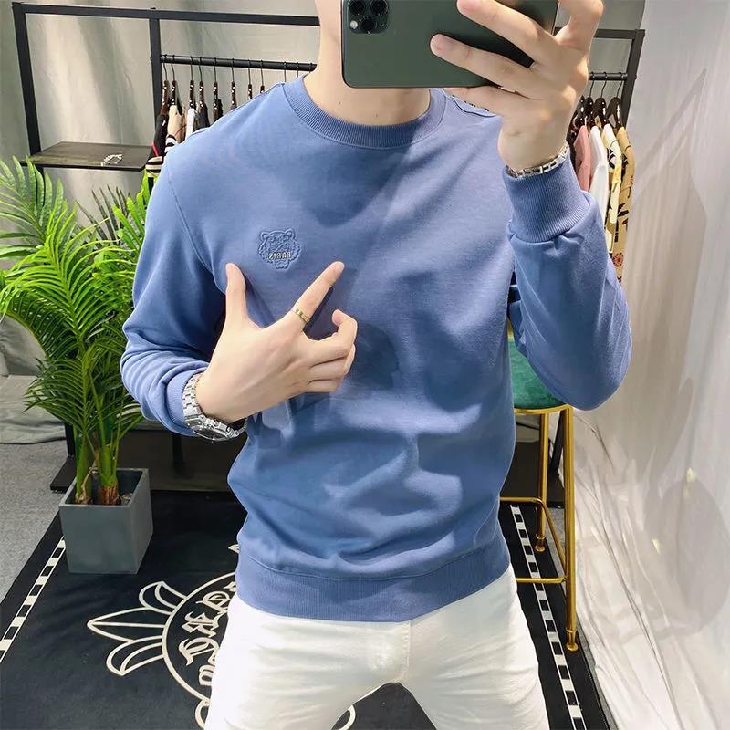 Winter Plus Velvet Padded Sweater Men's Embroidered Warm and Comfortable Top
