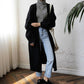Long Cardigan Women Harajuku Loose Knit Sweater Casual Black Oversized Jacket Coat Outwear